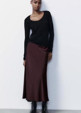 Нова атласна спідниця zara 3
