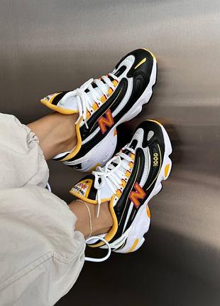 😍 жіночі кросівки new balance 1000 | black / white / yellow premium (6)