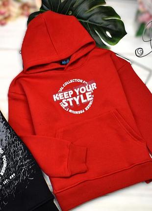 Худи на мальчика “keep your style” красный
