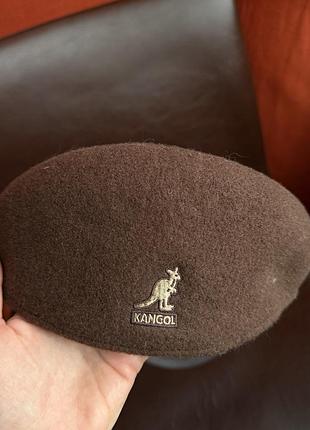 Вовняний кашкет kangol wool 504 коричневий, m