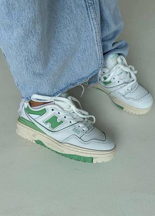 😍 жіночі кросівки new balance 550 | white / green (1)