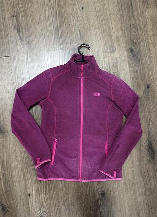 Рожева фліска жіноча the north face  темно рожева на повний замок м polartec