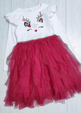 Новогоднее платье primark 6-7 лет