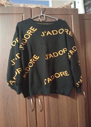 Светр жіночий чорний з написом j'adore