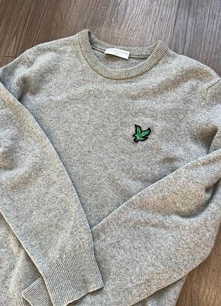Светр вовна lyle &scott розмір м чоловічий сірий