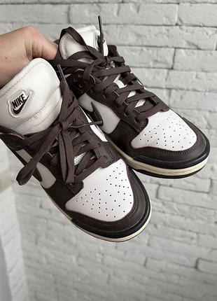 Кросівки nike dunk білі з коричневим