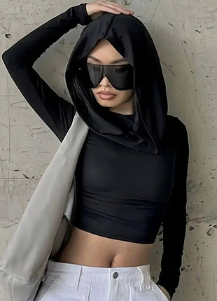 Топ лонгслив y2k dollskill с капюшоном