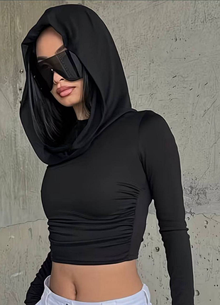 Топ лонгслив y2k dollskill с капюшоном 2