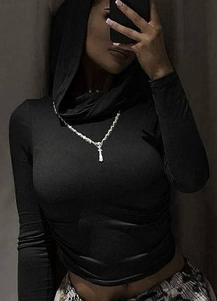 Топ лонгслив y2k dollskill с капюшоном 6