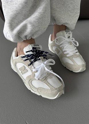 😍 жіночі кросівки new balance 530 x miu miu | grey / white net premium (10)