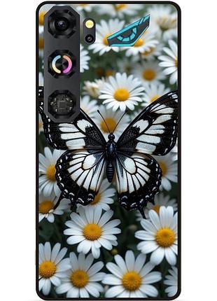 Силіконовий чохол бампер для zte nubia neo 5 gt 5g з малюнком метелики бабочки