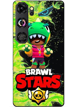 Чохол силіконовий бампер для zte nubia neo 5 gt 5g з героєм бравл леон динозавр brawl