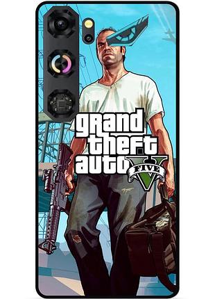 Силиконовый чехол бампер для zte nubia neo 5 gt 5g с рисунком гта gta