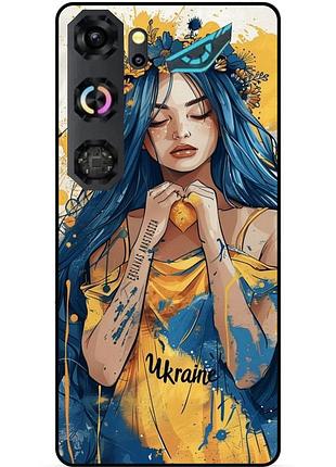 Чохол силіконовий бампер для zte nubia neo 5 gt 5g з малюнком зсу україночка боєць