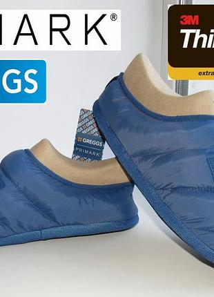 Сліпони утеплені, мюлі кемпінгові primark &amp; greggs slippers tnf разм. 44-45 (28.5-29см)