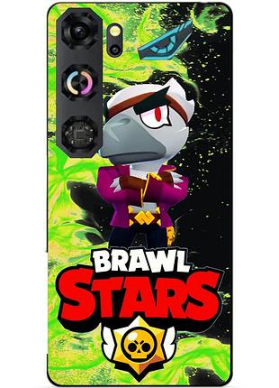 Чехол силиконовый бампер для zte nubia neo 5 gt 5g с героем бравл белый ворон brawl