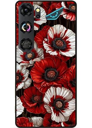 Силиконовый чехол бампер для zte nubia neo 5 gt 5g с рисунком цветы маки