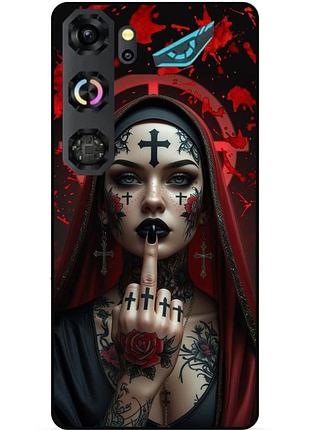 Силіконовий чохол бампер для zte nubia neo 5 gt 5g з малюнком бунтарка монашка