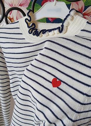 Стильна кофта в полоску з сердечком h&m divided. 3