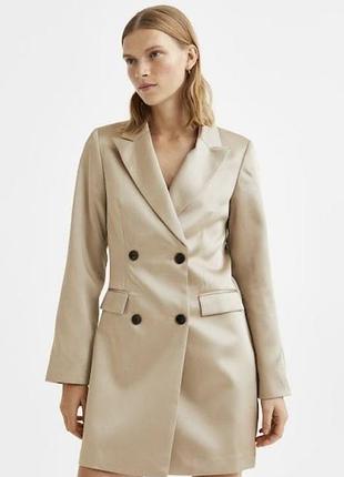 Сукня міді жіноча h&m плаття-піджак бежева