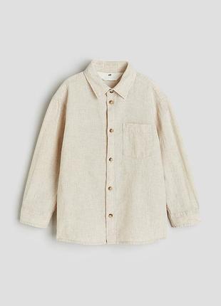 Сорочка від h&m пшеничного кольору з льону