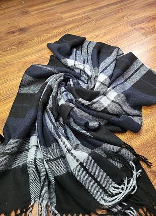 Большой палантин vero moda, 180×75 см, в клетку, шарф-плед, унисекс.
