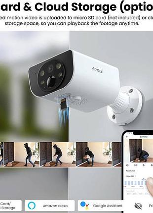 Бездротовакамера відеоспостереження aoqee s1 (3mp 2k) на сонячній батареї