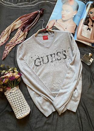 Лаконічний бавовняний джемпер машинної вʼязки guess, розмір s-m