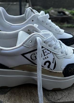 Жіночі снікерси guess оригінал білі на платформі us 6 (36, 23 см)