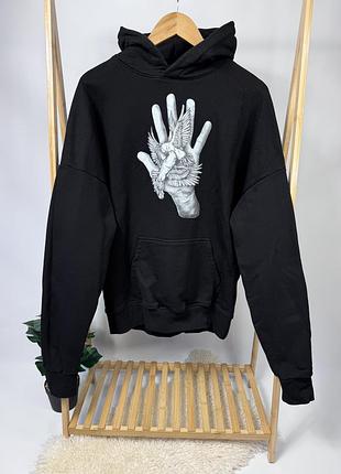 Чорне худі marcell von berlin з принтом we are all ukrainians оригінал розмір m-l oversize casual weekend offender