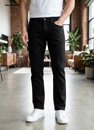 Мужские джинсы selected homme 196 straight scott р. 32/32 черные