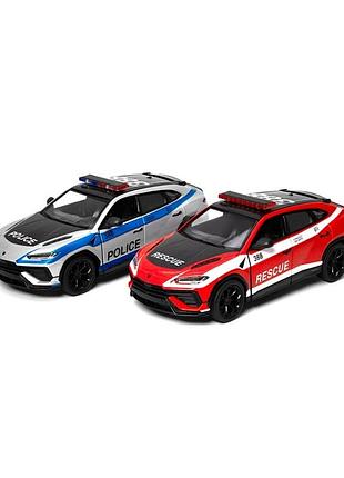 Модель джип «lamborghini urus performante» police/firefighter металлическая, инерционная