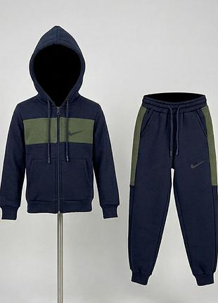 Спортивний костюм дитячий із капюшоном синій 104 см