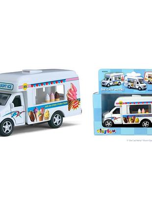 Машинка металева вантажівка «ice cream truck» інерційна, 5"