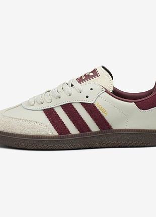 Кроссовки adidas samba beige burgundy