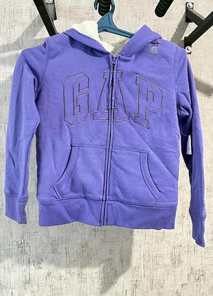 Худі gap kids бузкове на блискавці з хутром xxl (14–16 років)