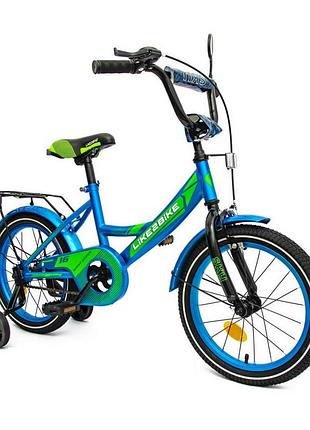 Велосипед дитячий двоколісний like2bike sky 16", синій, рама сталь, зі дзвінком