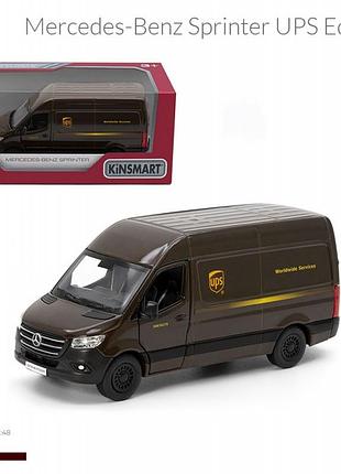 Модель микроавтобуса mercedes-benz sprinter ups, металл, инерция, открывающиеся двери