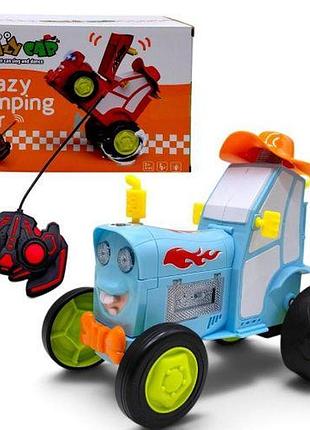 Трактор танцюючий «crazycar» на радіокеруванні, акумулятор usb, музика, світло, синій