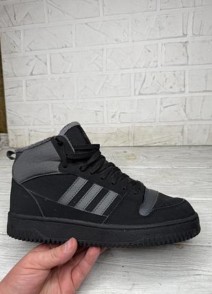 Крутые черные кроссовки adidas break start mid winterized