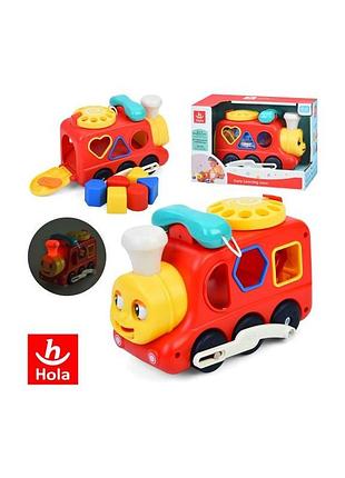 Игрушка-паровоз с сортером, музыкой и светом, 20 см