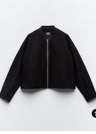 Куртка жіноча zara бомбер під кашемір чорна