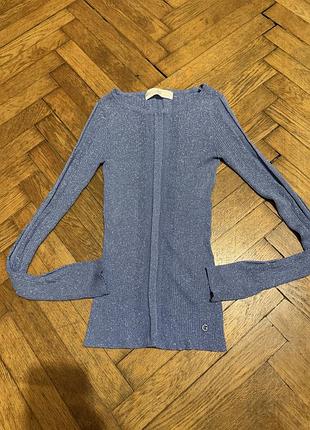 Лонгслів в рубчик з люрексом guess