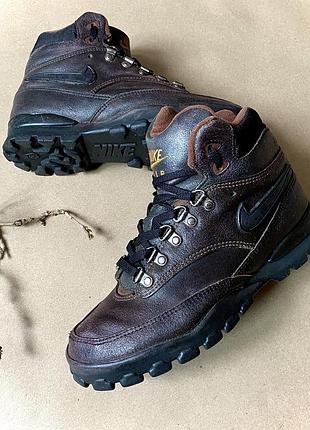 Черевики трекінгові жіночі nike air 38 розмір устілка 24 см | шкіряні коричневі утеплені вінтажні