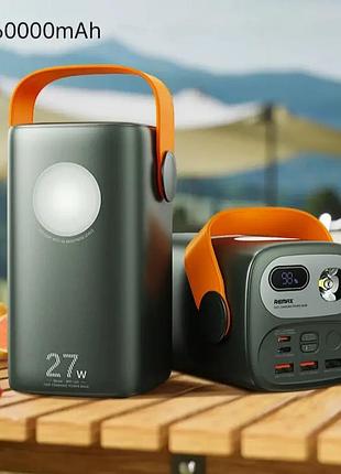 Power bank remax rpp-123 60000mah power delivery 27w швидка зарядка з ліхтарем