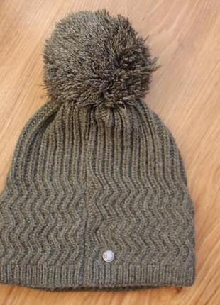Женская зимняя шапка на флисе с помпоном salomon kuba beanie (объем 55-56 см)