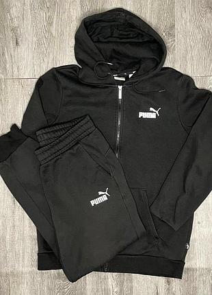 Оригинальный мужской спортивный костюм puma essential fleece black, размер m, идеальное состояние.