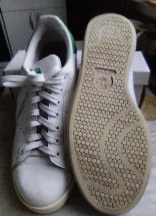 Кросівки чоловічі adidas stan smith шкіряні білі з зеленим
