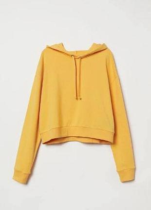 Новый укороченный худи h&amp;m яркого желтого цвета. с биркой.