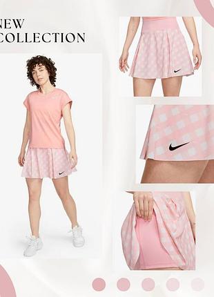 Міні-спідниця жіноча nike тенісна рожева в клітинку